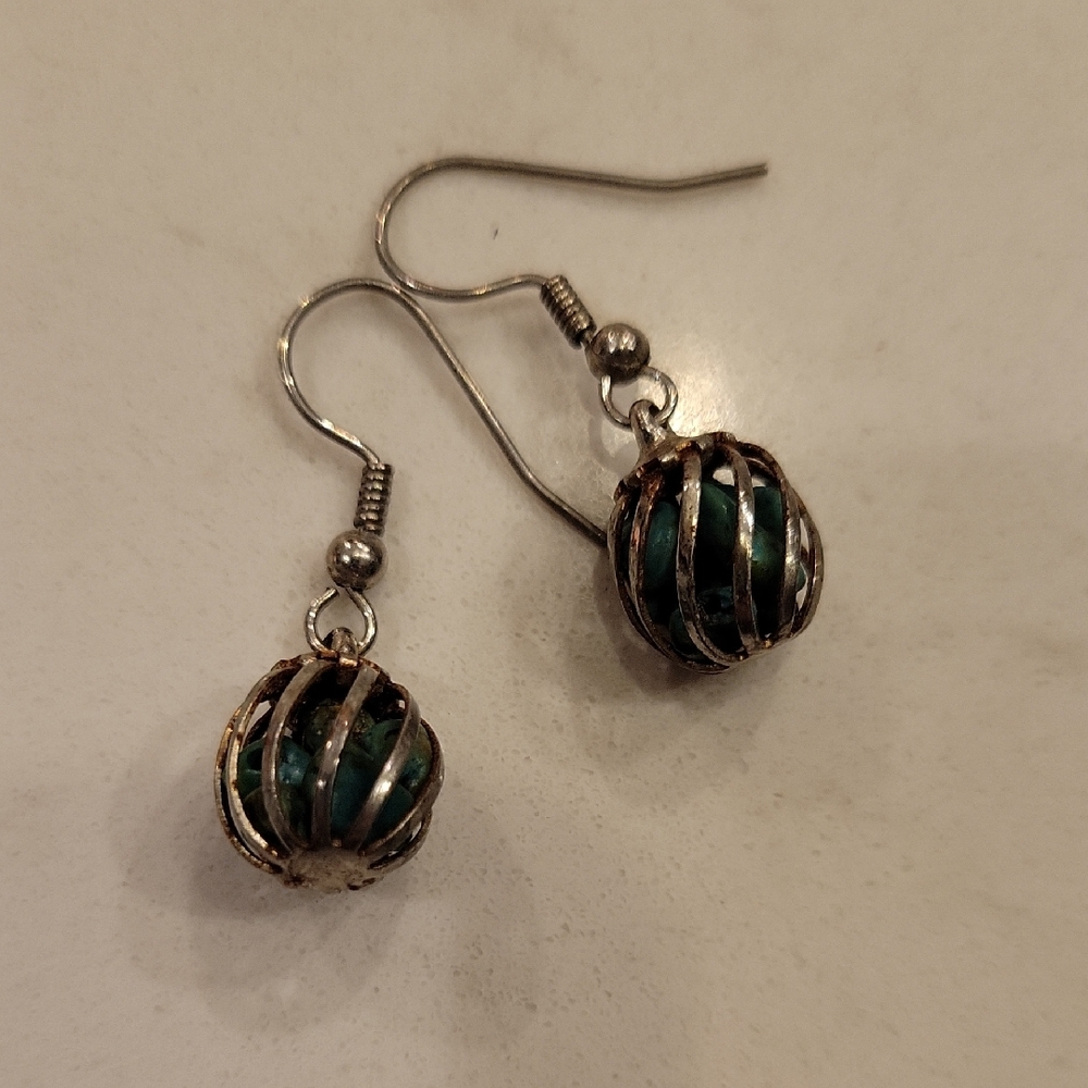 Elegant Silver and Turquoise Earrings